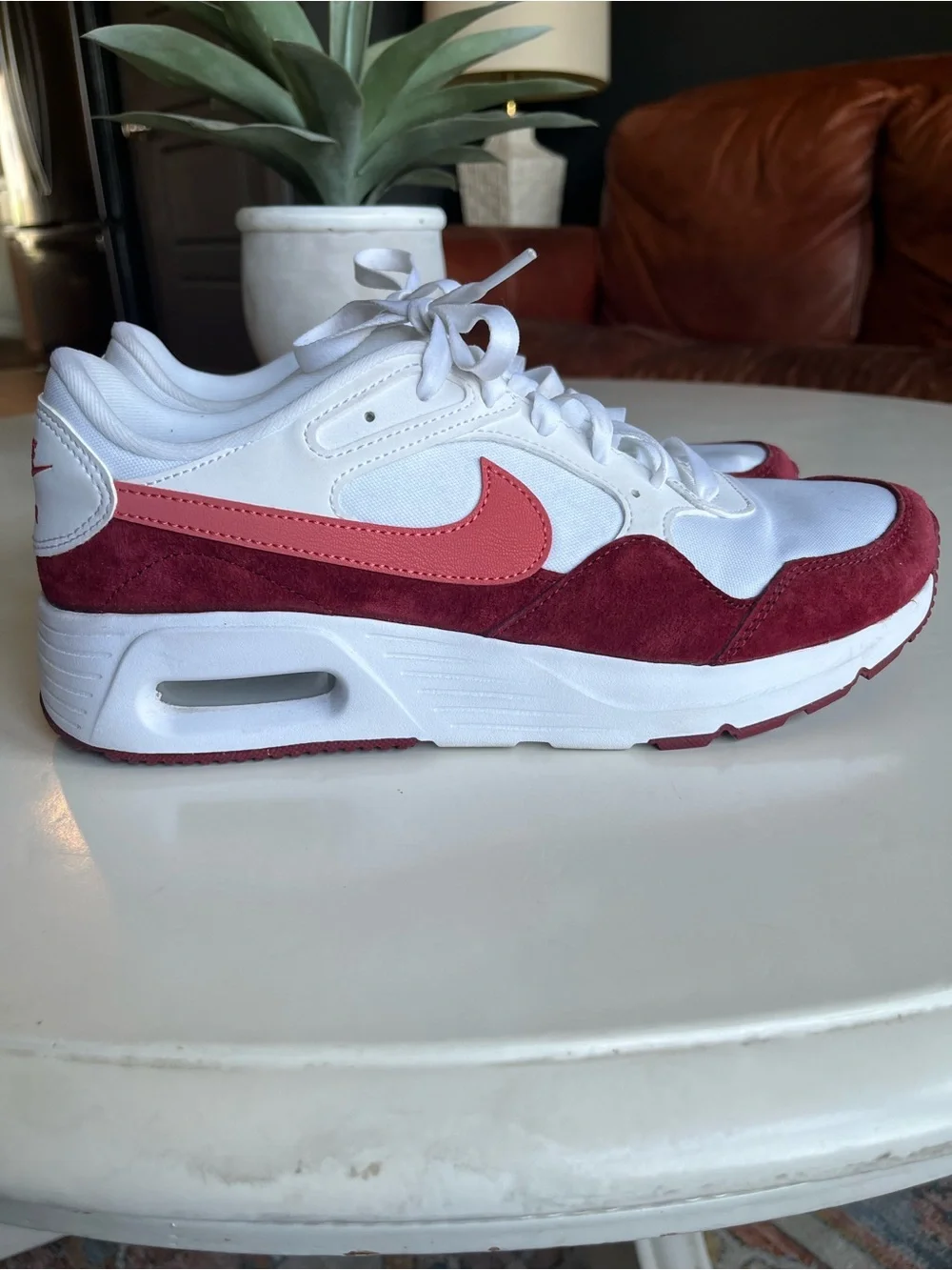 Nike Air Max SC ✨ White & Burgundy Sz 7